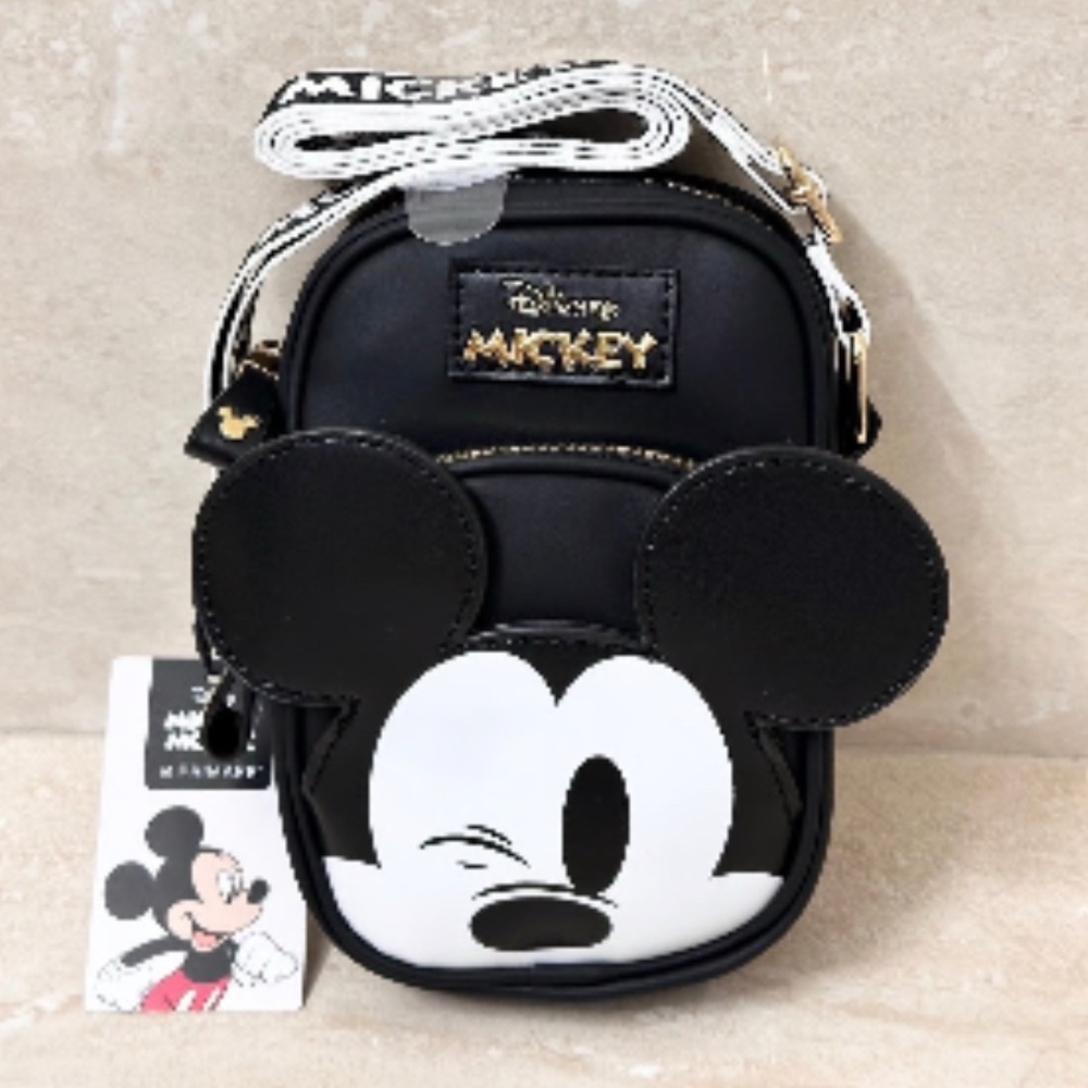 Disney Mickey Mouse 3D Ears Crossbody Bag Cell Phone Holder